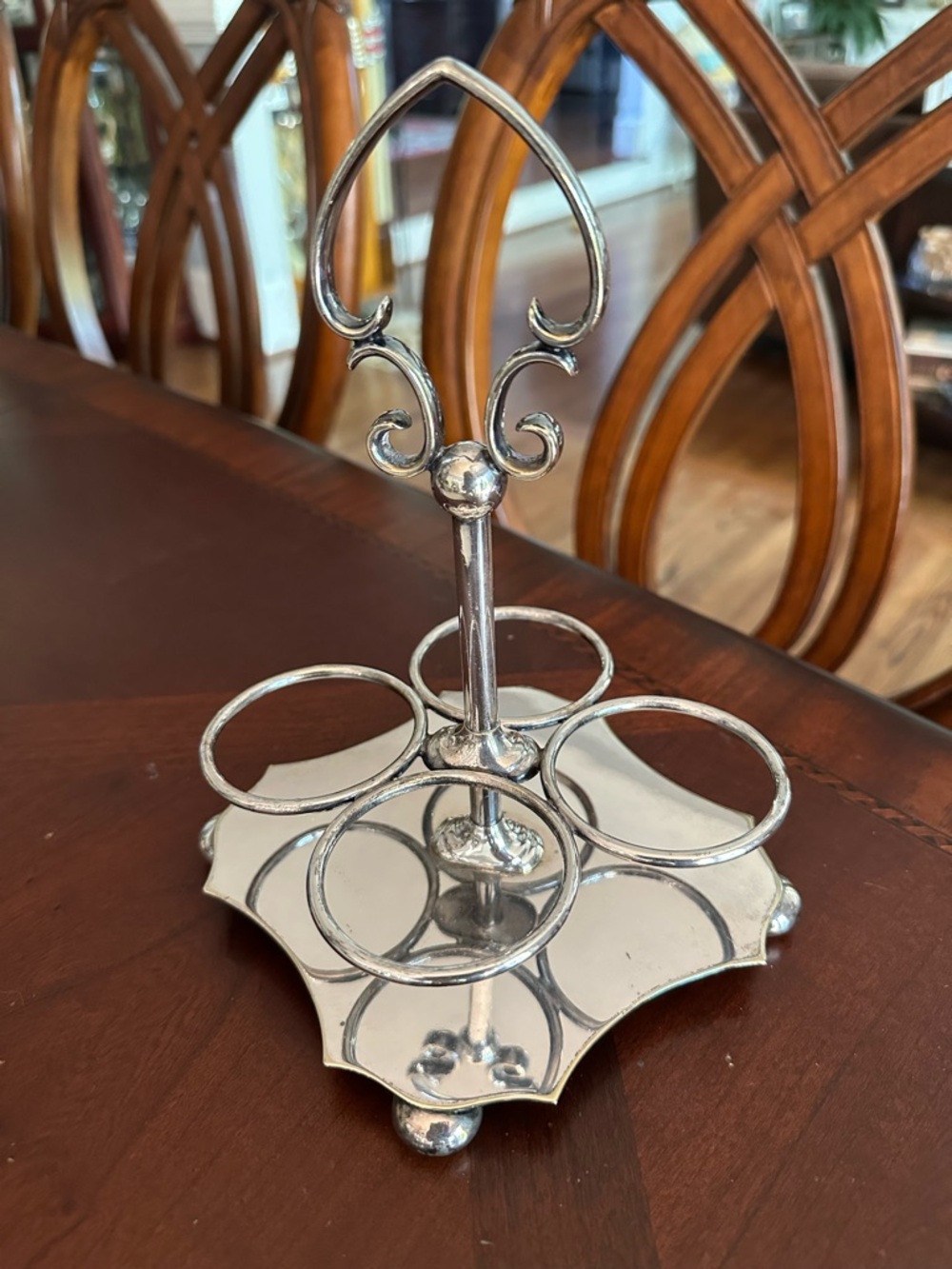 Antique Thomas Wilkinson and Sons 4 Piece Silver Plated Cruet Stand in VGUC
